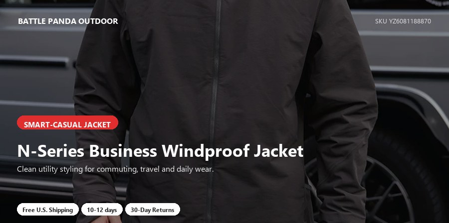 N-Series Business Windproof Jacket detail