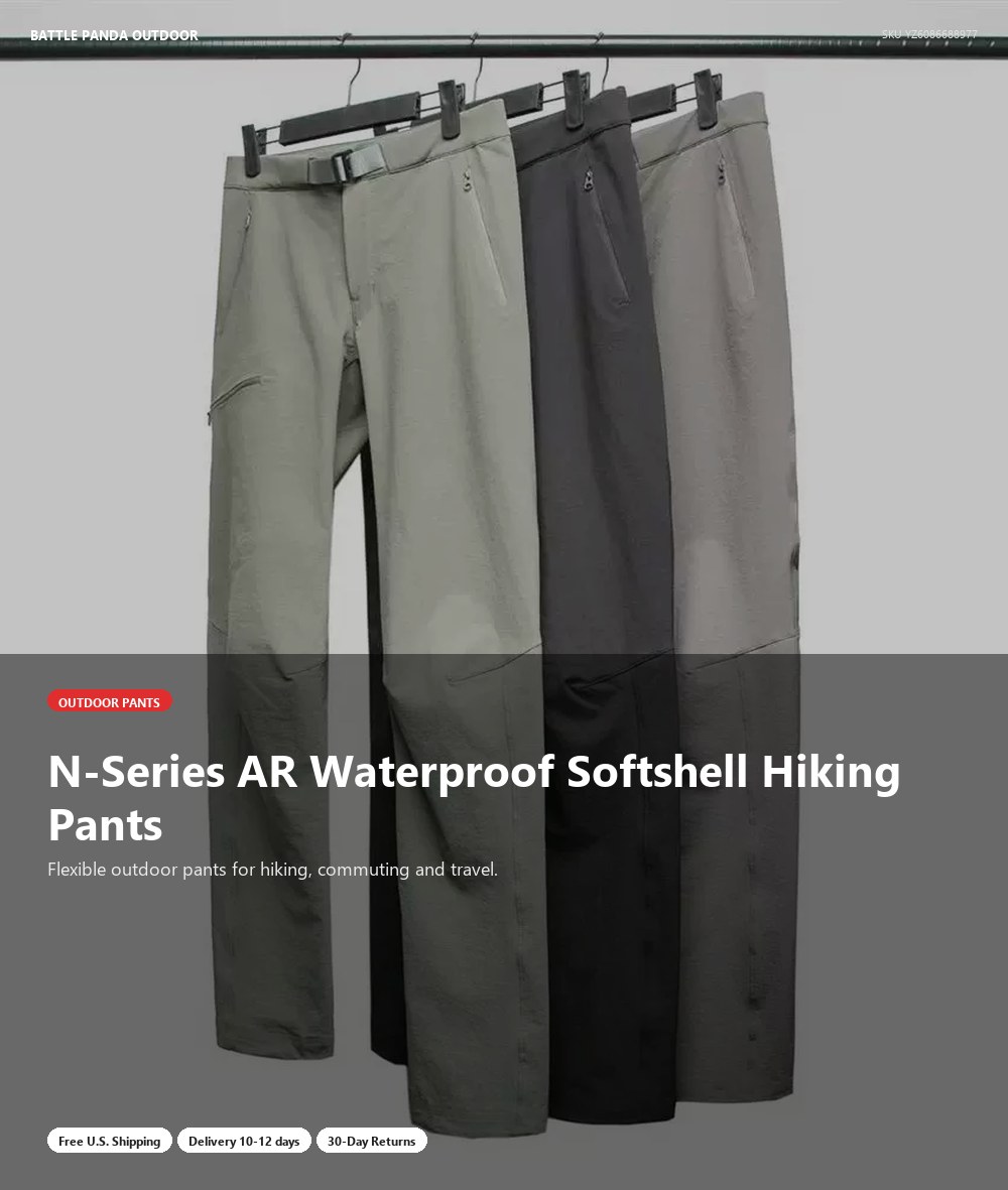 N-Series AR Waterproof Softshell Hiking Pants detail