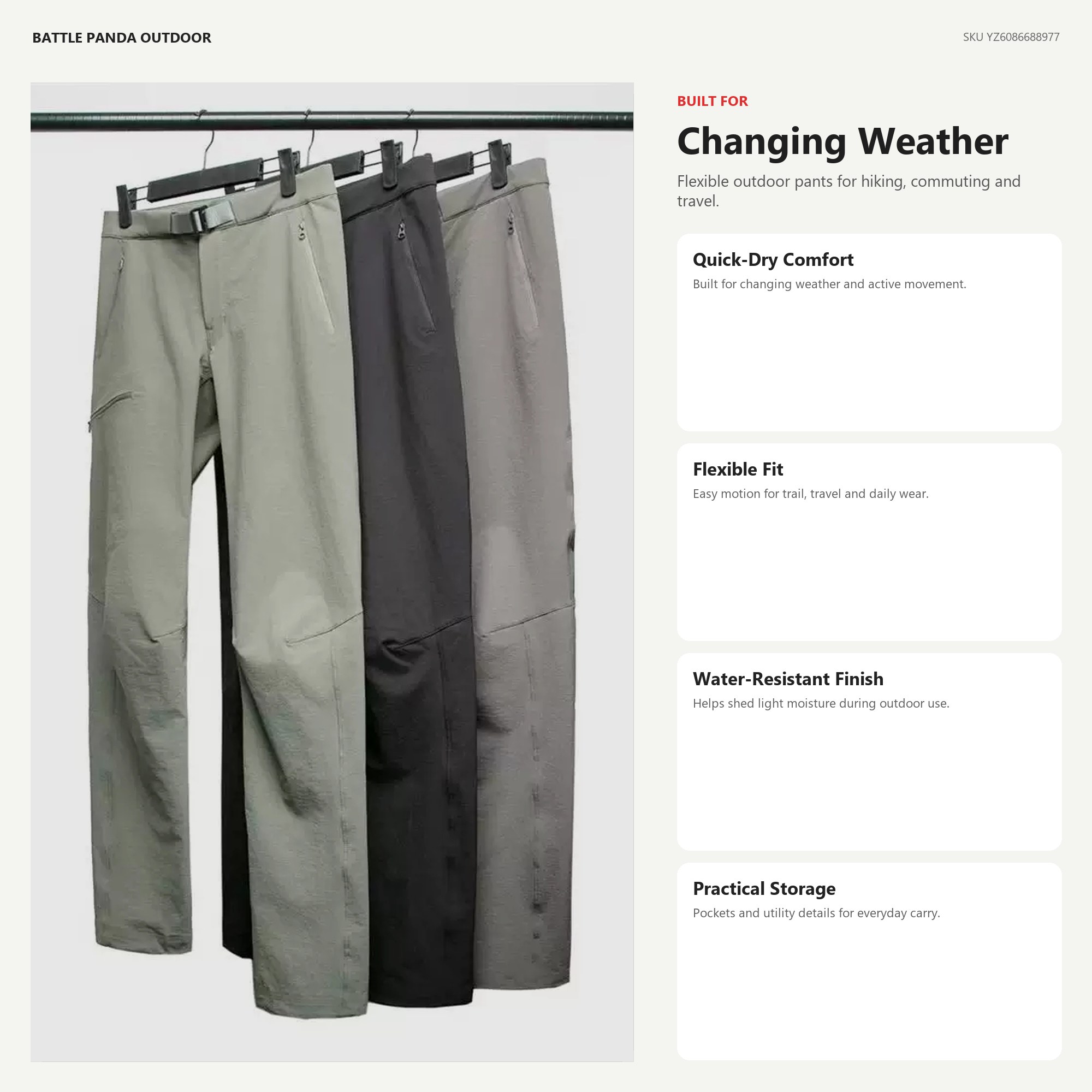 N-Series AR Waterproof Softshell Hiking Pants detail