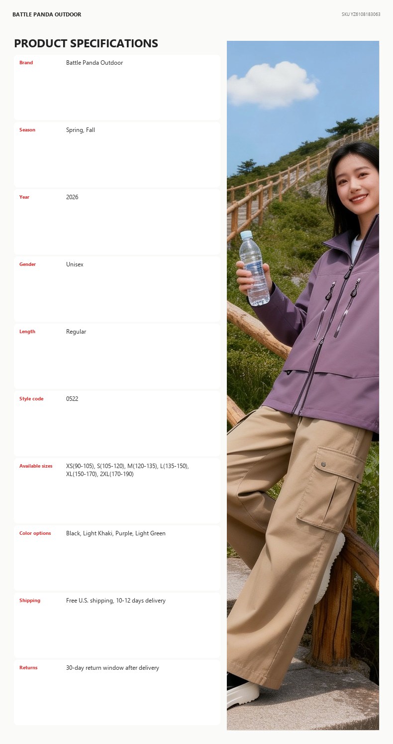 Seam-Sealed Waterproof Outdoor Shell Jacket detail