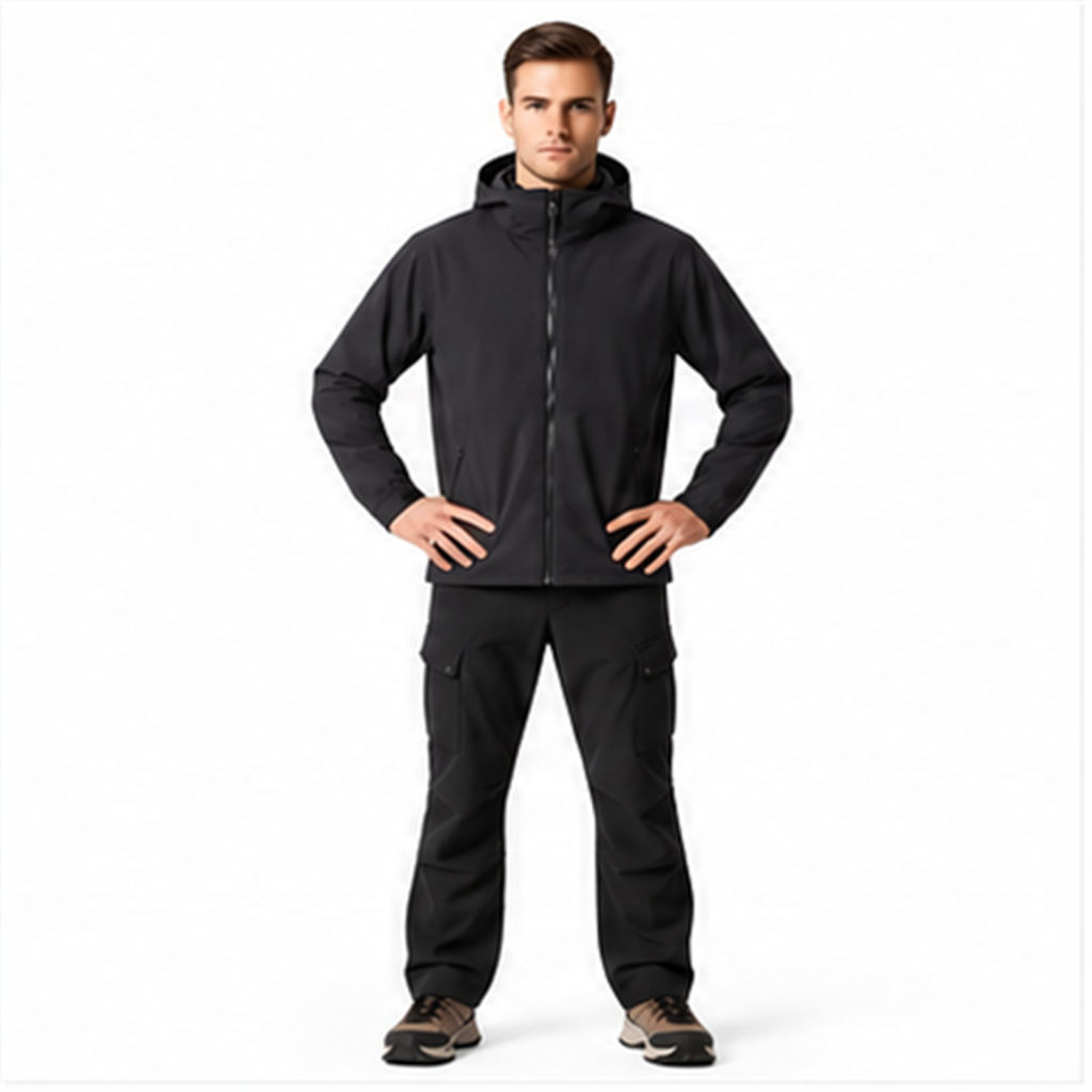 Men's Fleece-Lined Waterproof Softshell Hiking Jacket - detail 01 scene1 front