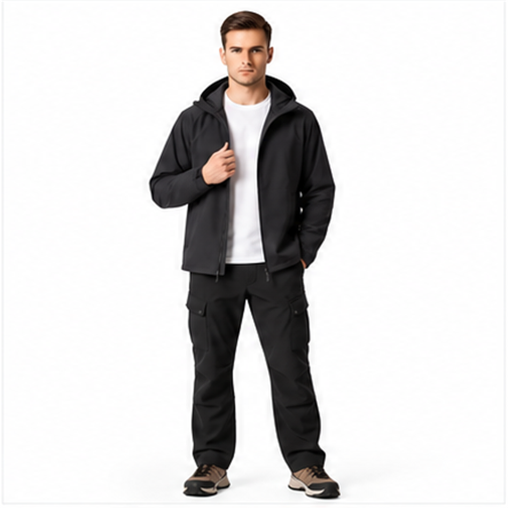 Men's Fleece-Lined Waterproof Softshell Hiking Jacket - detail 02 scene3 open
