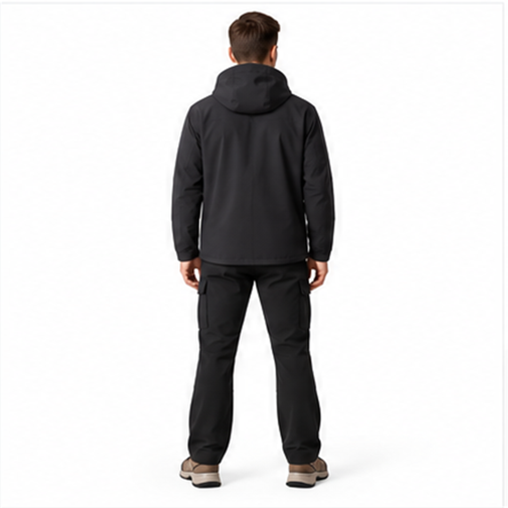 Men's Fleece-Lined Waterproof Softshell Hiking Jacket - detail 04 scene4 back